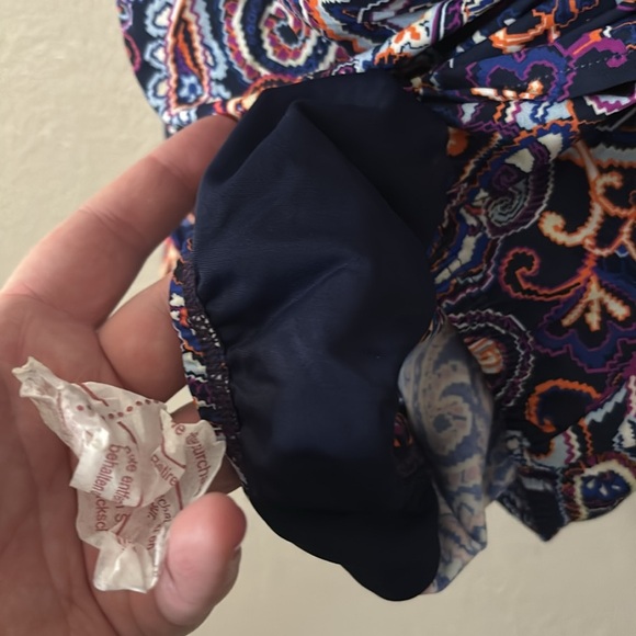 Lands End Swim Women’s One Piece Swim Dress Paisley Navy 6 - Picture 4 of 7